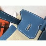 Luxury Hermes Birkin 25cm Counterfeit in Blue Jean Color - Image 7