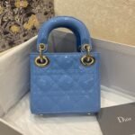 Dior Lady Dior Micro Bag Faux in Blue Patent Cannage Calfskin - Image 3