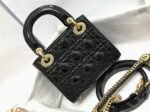 Dior Lady Dior Mini Chain Bag Replica with Chain in Black - Image 10