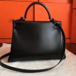 So Black Imitation Hermes Kelly Retourne 32cm French Style Bag - Image 8