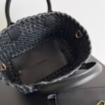 Top Quality Fake Bottega Veneta Cabat Mini Bag In Black Intrecciato Lambskin - Image 6