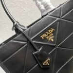 Prada Symbole Medium Bag Replica with Topstitching in Black - Image 5