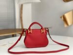 Red Grained Leather Chloe Marcie Mini Double Handle Fake Bag - Image 9