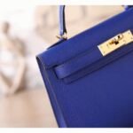 Electric Blue Epsom Fake Hermes Kelly 20cm Statement Bag - Image 3