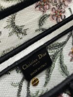 Dior Saddle Bag Fake in White Multicolor Dior Petites Fleurs Embroidery - Image 8