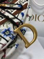 Dior Saddle Bag Fake in White Multicolor Dior Petites Fleurs Embroidery - Image 10