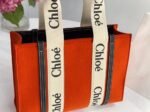 Top Quality Fake Chloe Medium Woody Tote Bag In Orange Felt - Image 2