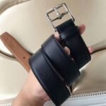 Black epsom leather fake Hermes Etriviere belt - Image 3