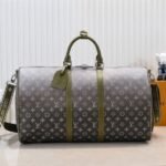 LV Monogram Gradient Canvas Keepall Bandouliere 55 In Khaki Green