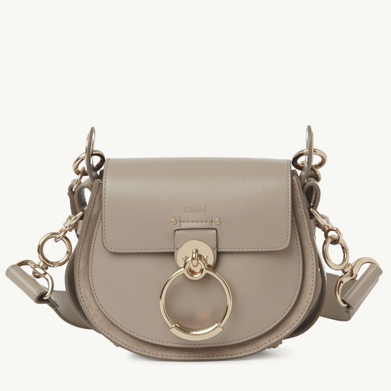 F2984BF4-D048-D8E2-B5A1-EAB8FD22BE77.jpg Top Quality Replica Chloe Small Tess Shoulder Bag In Grey Calfskin - Image 1