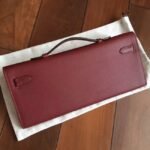 Bordeaux Epsom Fake Hermes Kelly Cut Clutch Sleek Purse - Image 3