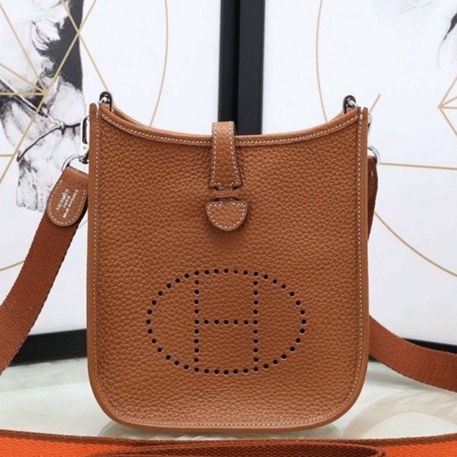 F2B4B42B-5379-01C0-17D7-70EFB9CEF2D5.jpg Brown Replica Hermes Evelyne Shoulder Bag - Image 1