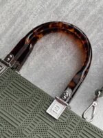 Top Quality Replica Fendi Sunshine Medium Tote Bag In Green FF Fabric - Image 8