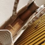 Prada Symbole Large Bag Knockoff in Beige/White Jacquard Fabric - Image 3