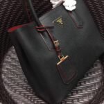 Black Prada Double Medium Tote Bag Imitation - Image 8