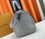 Louis Vuitton Monogram Shadow Leather Keepall Bandouliere 50 With Leather Strap In Anthracite Gray - Image 4