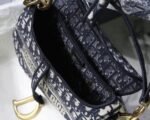 Dior Saddle Bag Replica in Blue Dior Oblique Embroidery - Image 6