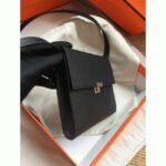 Black replica Hermes Clic wallet with strap - Image 7