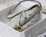 Dior Saddle Bag Fake in Grey Toile de Jouy Embroidery - Image 10