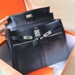 Black Fake Hermes Kelly Lakis 35cm Functional Designer Bag - Image 7
