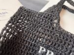 Prada Large Tote Bag Fake in Black Woven Raffia - Image 7