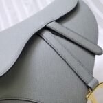 Dior Saddle Bag Fake in Gray Grained Calfskin - Image 9