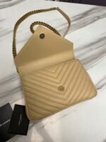 Fake Saint Laurent College Medium Chain Bag Beige - Image 8