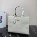 Prada Symbole Small Bag Replica with Topstitching in White - Image 6
