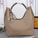 LV Mahina Carmel Hobo In Galet Gray