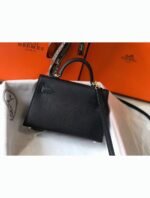 Hermes Kelly Mini II Bag Replica in Black - Image 8
