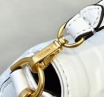White FF Logo Fendi Medium Baguette Replica Bag - Image 5