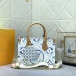 Louis Vuitton LV By The Pool Monogram Tiles Canvas Onthego PM Tote In Lagoon Blue