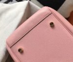Knockoff Hermes Lindy 30cm bag in pink color - Image 6