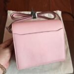 Rose dragee replica Hermes Mini Sac Roulis handbag - Image 4