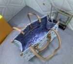 Louis Vuitton LV By The Pool Monogram Tiles Canvas Onthego MM Tote In Lagoon Blue - Image 8