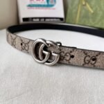 WIDE LEATHER BELT WITH DOUBLE G BUCKLE - Image 2