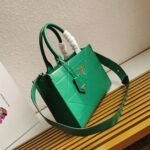 Prada Symbole Small Bag Knockoff with Topstitching in Green - Image 2
