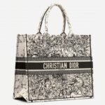 Dior Large Book Tote Bag Replica in Latte Zodiac Embroidery
