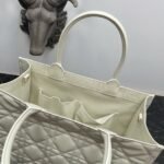 Dior Medium Book Tote Bag Knockoff with Strap in White - Image 3