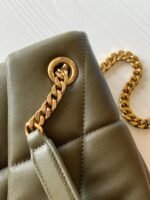 Replica Saint Laurent Puffer Small Chain Bag Army Green Lambskin - Image 2