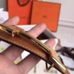 Top-quality fake Hermes Kits belt featuring Constance buckle in brown epsom - Image 4