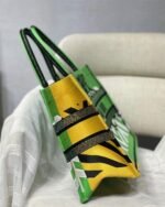 Dior Medium Book Tote Bag Faux in Green D-Jungle Pop Embroidery - Image 8
