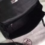 Black Toile   Swift Knockoff Hermes Kelly Lakis 32cm Hybrid Bag - Image 7