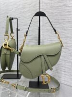 Dior Saddle Bag with Strap Imitation in Ethereal Green Grained Calfskin - Image 7