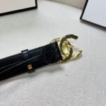 Chanel Gold Chain & Black Quilted Leather CC Belt - Image 6