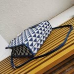 Prada Symbole Small Bag Knockoff in White/Blue Jacquard Fabric - Image 2