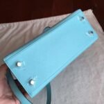 Blue Atoll Epsom Fake Hermes Kelly 25cm Sellier Elegant Handbag - Image 6