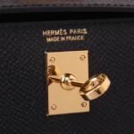 Black Epsom Knockoff Hermes Kelly 20cm Classic Handbag - Image 4