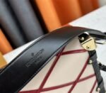 Louis Vuitton Malletage Leather Side Trunk MM In Beige And Red - Image 8