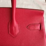 Premium Quality Red Fake Hermes Birkin 35cm Handbag - Image 6